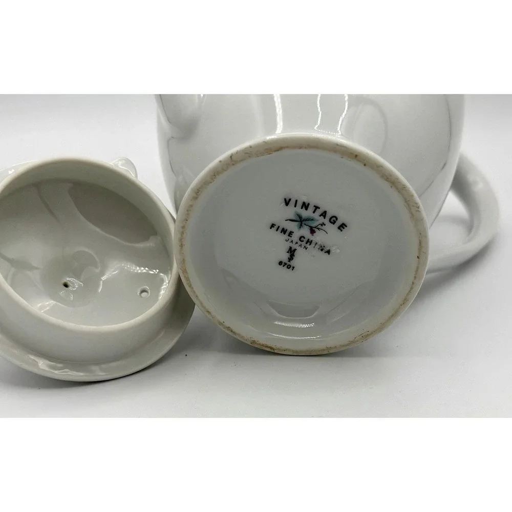 Vintage Fine China Japan 6701 Teapot Creamer & Sugar Bowl Schoenfeld 1967 EUC